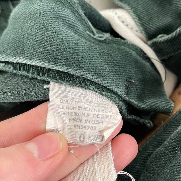 90s Vintage Green High Waist Mom Jeans Size 10 Rigid Denim Tapered Leg - Picture 6 of 8